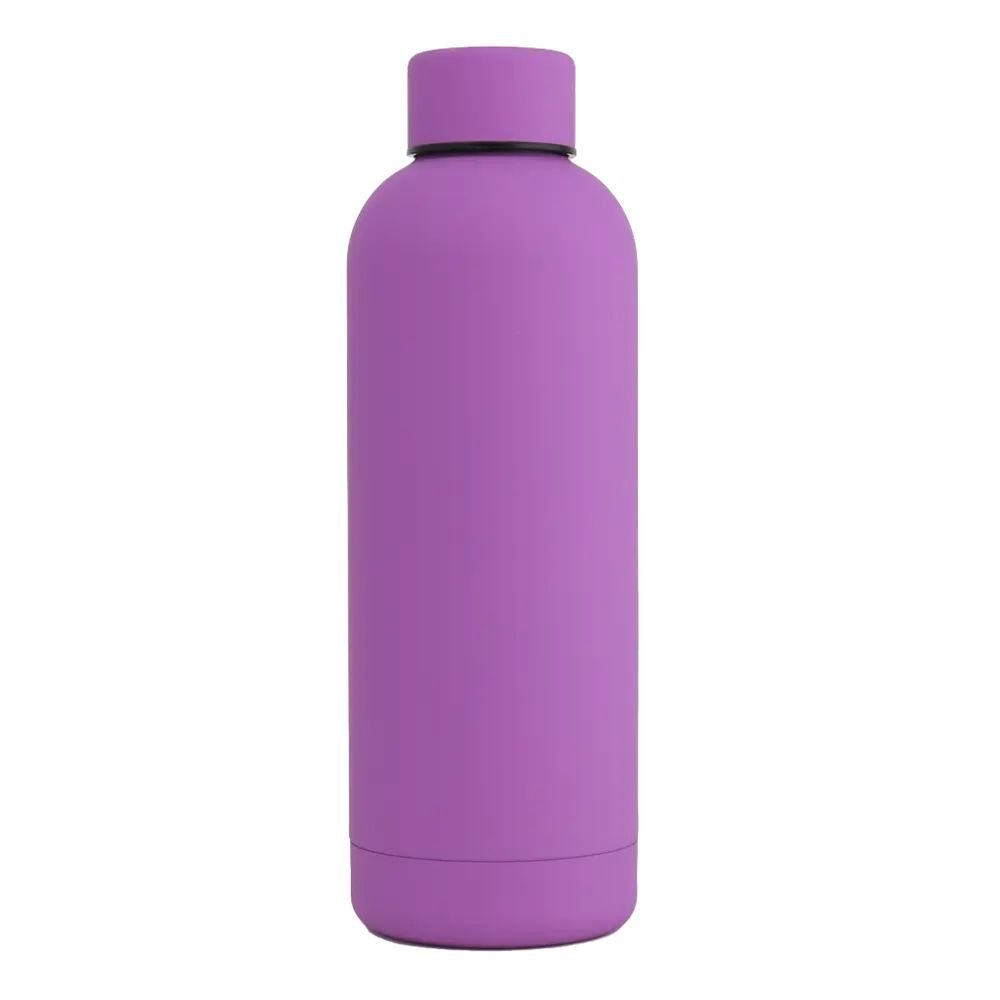 17oz Rubber Vacuum Insulated Stainless Steel Water Bottle - leywin