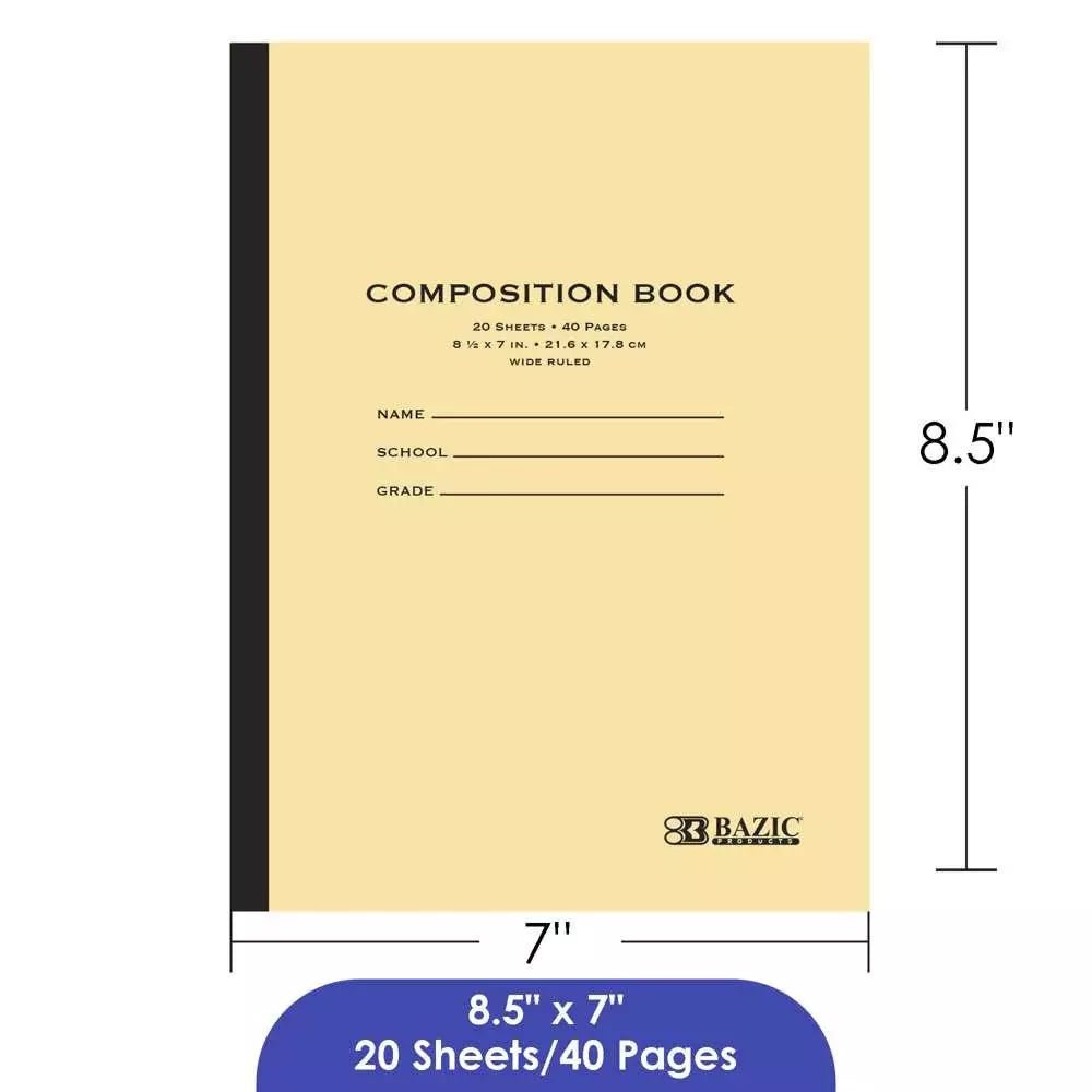 Composition Book Manila Cover 8.5″ x 7″ 20 Ct. - leywin