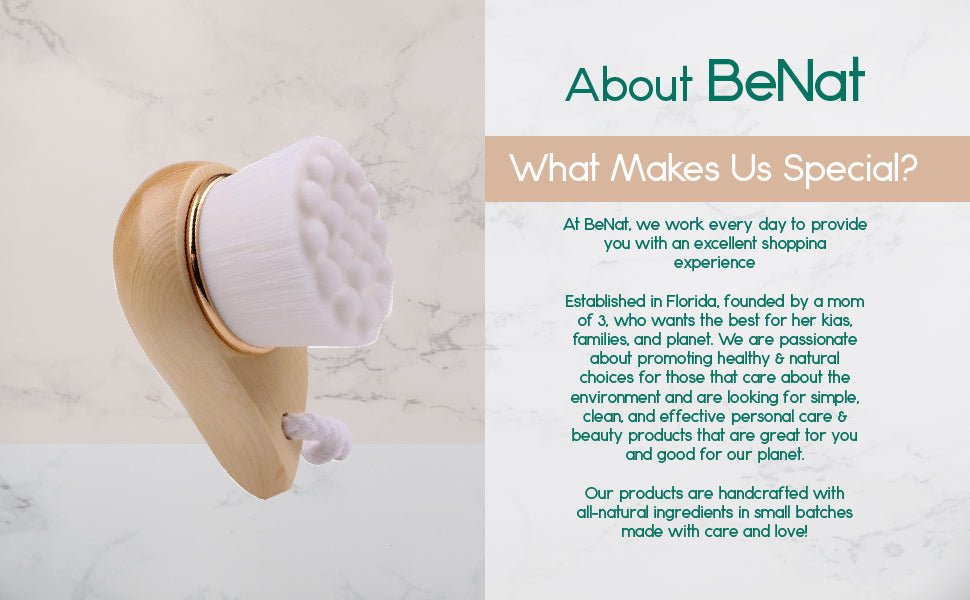 Facial Brush with Bamboo Handle - leywin